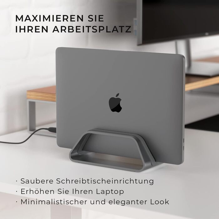 Підставка для ноутбука Vertikaler: стильна підставка для MacBook, MacBook Air, MacBook Pro (сірий)
