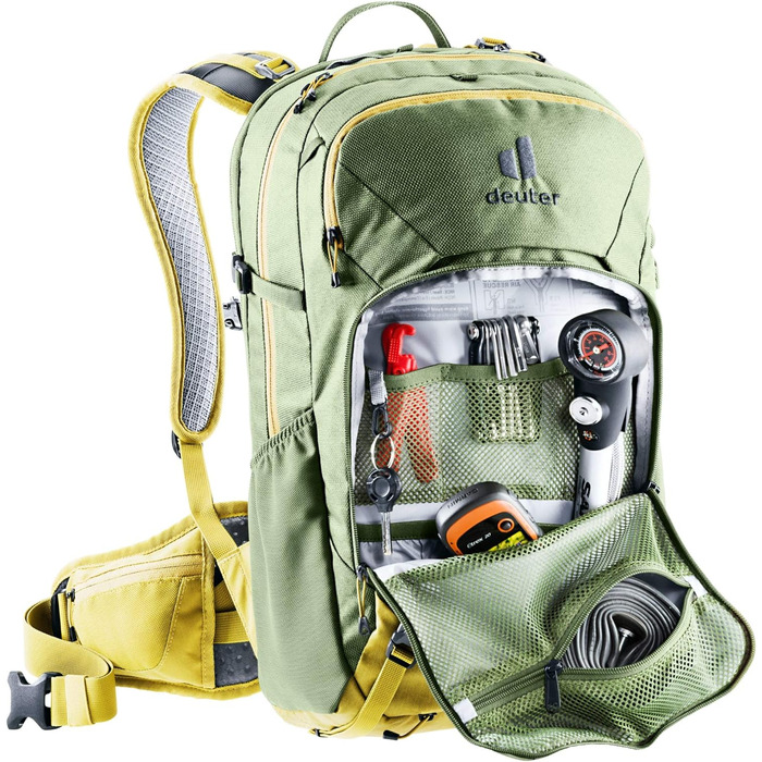 Велорюкзак Deuter Attack 20 із захистом, 20 л, хакі-куркума