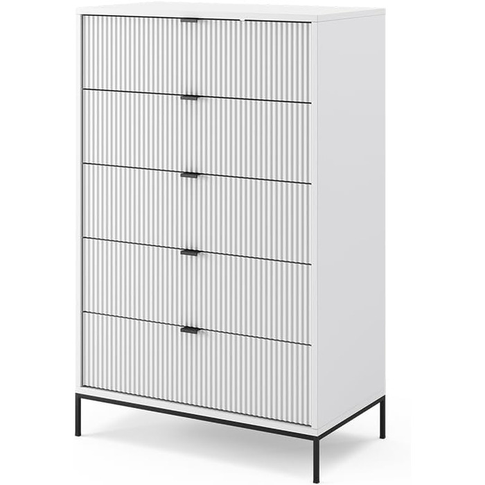 Комод Vicco Eliza білий 76x120 см з 5 ящиками, МДФ, сучасний дизайн