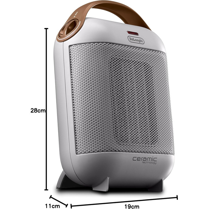 Керамічний обігрівач De'Longhi HFX30C18.AG, мобільний конвектор 1800 Вт, 2 рівні потужності, функція Anti-Frost