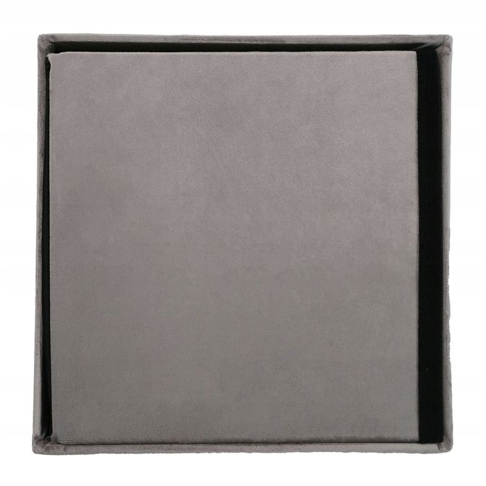 Квадратний оббитий пуф Kontrast сірого кольору зрідним сховищем, 30x30x30 см