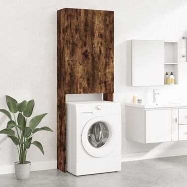 vidaXL Шафа для пральної машини в стилі старого дерева 64x25,5x190 см, полиця для ванної, шафа для пральної, меблі для ванної кімнати