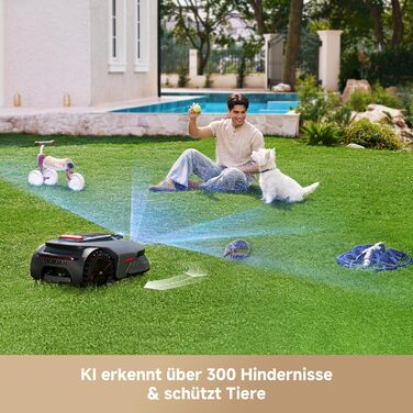 Робот-газонокосарка MOVA LiDAX Ultra 1200 без дроту, до 800 м², LiDAR 3D картографування, AI Vision, зріз 5 см, U-подібна траєкторія