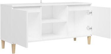 vidaXL ТВ-тумба з масивними ніжками, комод, білий, 103,5x35x50 см