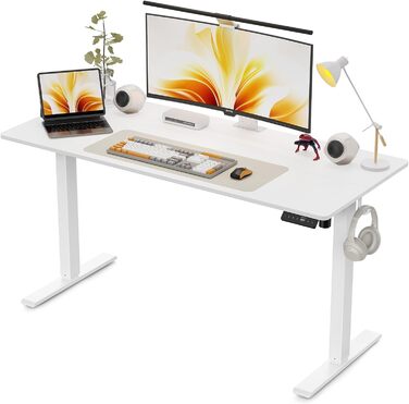 Регульований стіл WALKINGDESK для дому та офісу: електричний, з пам'яттю, 140x60 см, білий