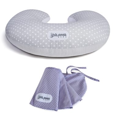 Подушка для годування Dilamababy Klein з 2 наволочками, 100% бавовна Ökotex - комфортна, гіпоалергенна подушка для годування, антиалергенний наповнювач з волокон