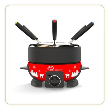 Електричний пристрій для фондю LITTLE BALANCE Happy Fondue 8 Meuuuh, антипригарне покриття, 2 л, 800 Вт, червоний