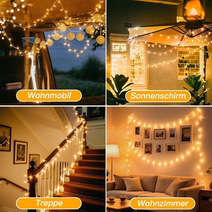 Світлодіодна гірлянда Ollny 50м, 500 LED ліхтарів, водонепроникна IP44 для вулиці та дому з вилкою
