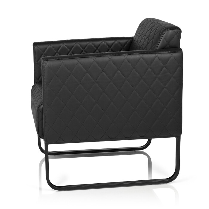 Крісло для відпочинку ARUBA BLACK, чорний каркас, штучна шкіра, одноразове, чорний колір, hjh OFFICE