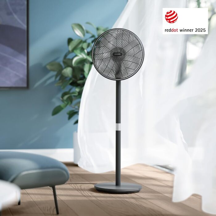 Вентилятор підлоговий Philips Series 5000 CX5535/11 з пультом, таймером, 3 швидкостями, 40 Вт, чорний
