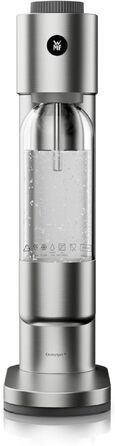 Автоматичний сифон для води WMF Element One зі сталі, газифікатор води з 3 рівнями насичення, сріблястий