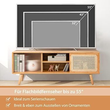 Тумба під телевізор COSTWAY HV10404NA-VC, 120,5x31x45,5 см, дерев'яна