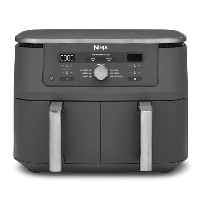 Аерофритюрниця Ninja Dual Zone Digital DZ400EU 6-в-1 з двома кошиками, 9.5 л, Metallic Grey