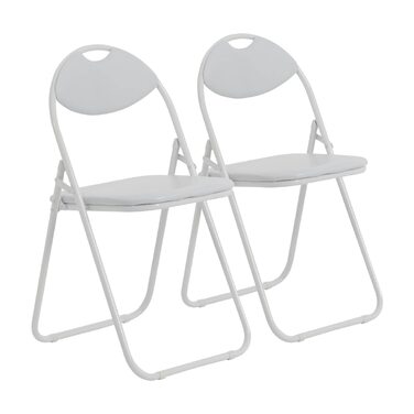 Складані офісні стільці Harbour Housewares з м'якою оббивкою, білі (набір 2 шт.)