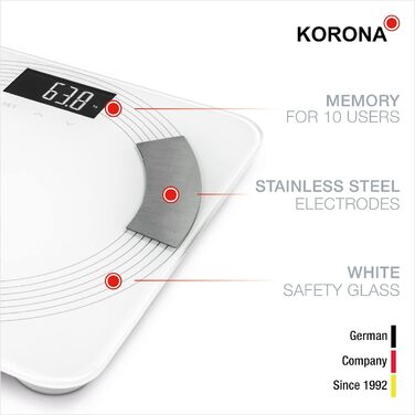 Діагностичні ваги Korona DEBBY 73510 з аналізом жиру, води, м’язової маси, BMI, до 180 кг