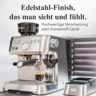 Кавомашина Solis Grind & Infuse Perfetta 1019 з вбудованою кавомолкою та функцією приготування еспресо, капучино та гарячої води - нержавіюча сталь