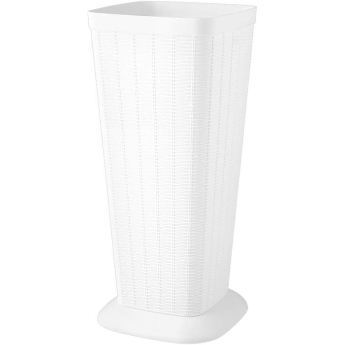 Пластиковий контейнер Stefanplast у стилі ротангу, 25,5x25,5x57 см, білий, для зберігання