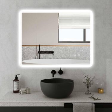 Дзеркало для ванної кімнати Sanitemodar LED 50x70 см з підсвічуванням, антизапар, сенсорне керування