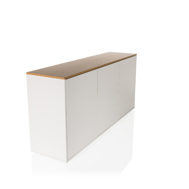 Сервант KELO S 160x40x76 см, 3 дверцята, білий/дуб hjh LIVING