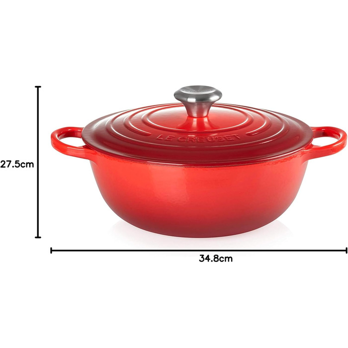 Каструля Le Creuset Signature La Marmite з чавуну 26 см, 4,1 л, для всіх типів плит та індукції, червона
