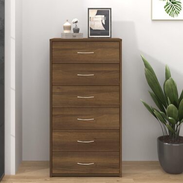 Комод vidaXL з 6 шухлядами, в стилі старого дерева, 50x34x96 см – шафа для зберігання, тумба у вітальню