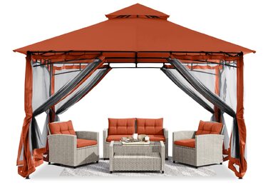 Павільйон садовий ABCCANOPY 2.5x2.5м водонепроникний, з москітною сіткою, сталевий каркас, сірий - для вечірок та захисту від сонця та дощу
