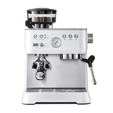 Кавомашина Solis Grind & Infuse Perfetta 1019 з вбудованою кавомолкою та функцією приготування еспресо, капучино та гарячої води - біла