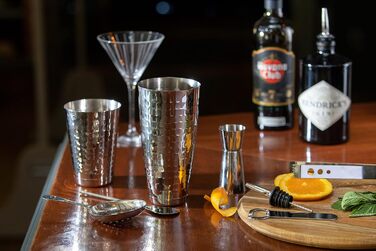 Барний набір для коктейлів BarCraft, 8 предметів, нержавіюча сталь, у подарунковій коробці: шейкер, джигер, щипці, мішалка, відкривачка, 2 дозатори