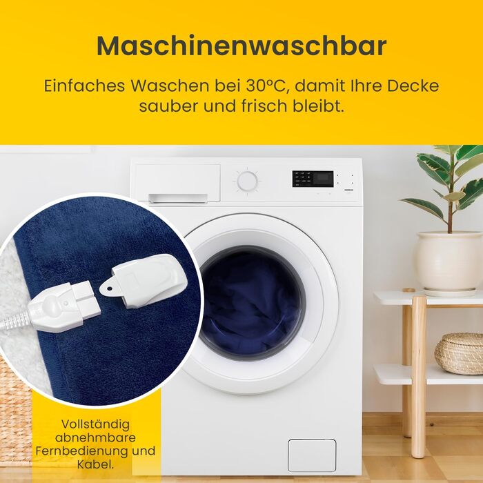 Електрична грілка Cosi Home Sherpa 180x130 см, 10 режимів, автоматичне відключення, захист від перегріву, пульт, фліс, прана, темно-синя