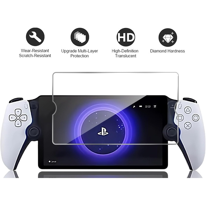 Захисне скло GIOPUEY для PlayStation Portal, 2 шт, прозоре, стійке до подряпин, олієвідштовхувальне, сумісне з чохлом