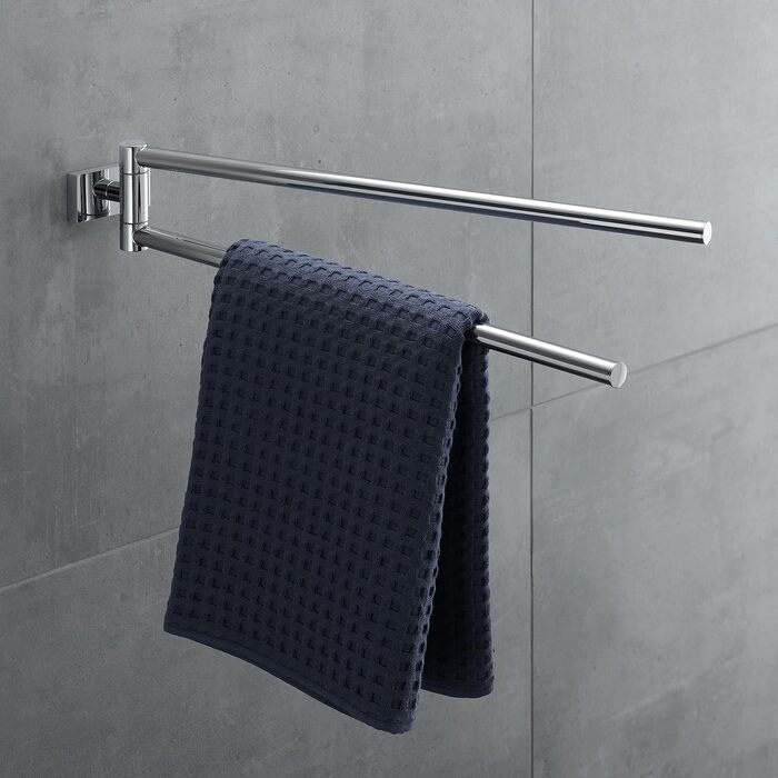 Двоплечий тримач для рушників Duravit Karree, настінний, поворотний, 45 см, хром