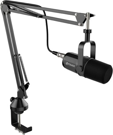 Динамічний мікрофон FDUCE SL40X XLR для вокалу, подкастів, ігор, стрімінгу та трансляцій, повністю металевий корпус, шумозахисна технологія, чорний