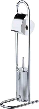 Підставка для туалетного паперу та щітки Premier Housewares, хром, срібляста, 29x17x80 см