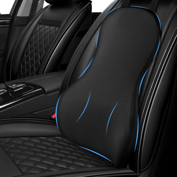 Подушка для авто Ainiv: клиновидна подушка з піни memory foam для підтримки спини, ергономічна подушка для водія, аксесуари для подорожей (чорна)