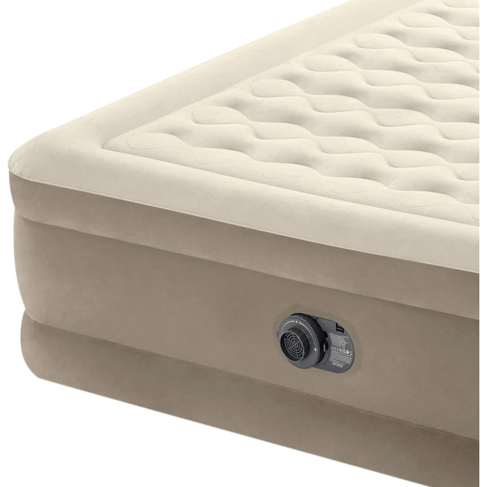 Надувний матрац Intex Queen Ultra Plush Fiber-Tech RP 152x203x46 см (64428ND) - двоспальний, флокований