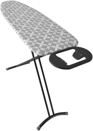 Праскавальна дошка York Family Helpful 120x42 см, для парових станцій, регульована висота, з чохлом із бавовни, Greycircles