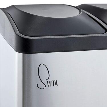 Сортувальний кухонний відро SVITA TC2X20, 40 л, 2×20 л, педальний смітник, для розділення відходів, сірий