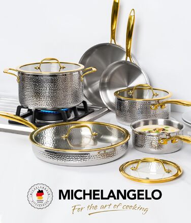 Набір каструль MICHELANGELO Edelstahl 10 предметів для індукції, нержавіюча сталь