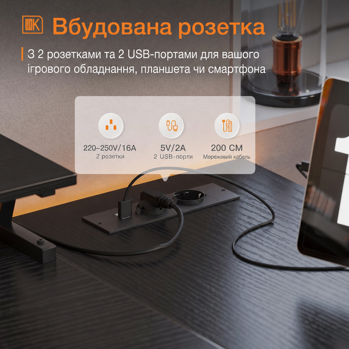 ODK письмовий стіл у формі L чорний, геймерський кутовий стіл з USB зарядкою та розеткою, з полицею для монітора, для офісу та домашнього кабінету, 120x80x88 см