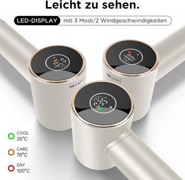 Фен Air-Sonic PARWIN PRO BEAUTY з HD-LED дисплеєм, безщітковий мотор 110 000 об/хв, 200 млн негативних іонів, потужний повітряний потік 25 м/с, швидке сушіння, тихий, шампань-сріблястий
