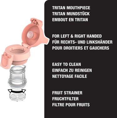 Термос SIGG Hot & Cold One з ситечком для чаю, герметичний, BPA-free, з нержавіючої сталі 18/8, 0.55 л, рожевий