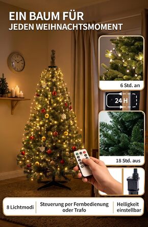 Штучна ялинка 4smile з LED-підсвіткою, 150 см, різдвяне дерево зі світлодіодною гірляндою