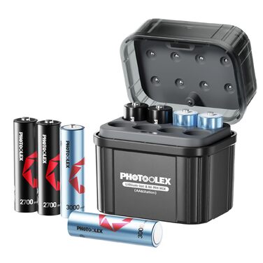 Акумулятори PHOTOOLEX AA 1.5V Li-ion 3600mWh, набір 8 шт. з зарядним пристроєм та кейсом для зберігання, висока ємність