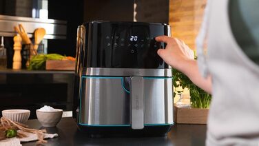 Фритюрниця без олії Cecotec Cecofry Full InoxBlack Pro 5500, 5.5 л, 1700 Вт, 8 режимів, PerfectCook, LED-дисплей