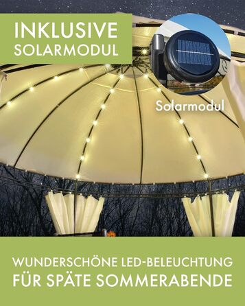 Люксусовий садовий павільйон Swing & Harmonie з LED підсвіткою, водостійкий, міцний намет для вечірок, червоний