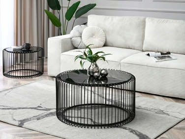 Журнальний стіл Mebel-Partner круглий, 80 x 80 x 42 см, чорний