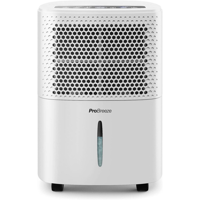 Осушувач повітря Pro Breeze 12 л/доба для приміщень до 20 м², 3 режими, цифровий дисплей, таймер, шланг, проти вологи та плісняви, білий