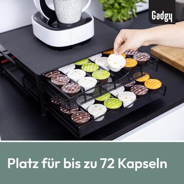 Тримач для капсул Dolce Gusto Gadgy на 72 капсул, металевий органайзер з 2 шухлядами