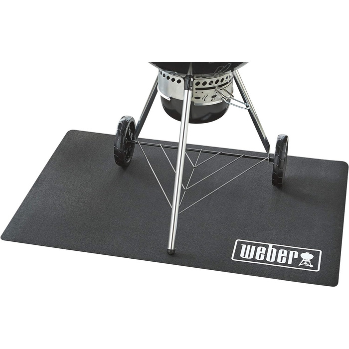 Килимок для гриля Weber 120x80 см чорний — захист тераси і балкона від жиру, жаростійкий, антибактеріальний, для всіх грилів