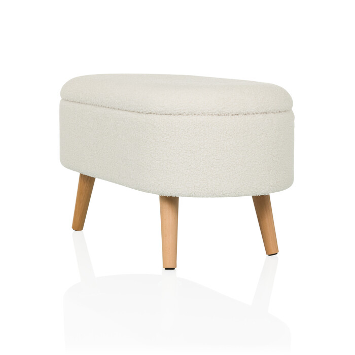 Пуф STORIANO 82x41x44 см, 1 відділення, білий, hjh LIVING